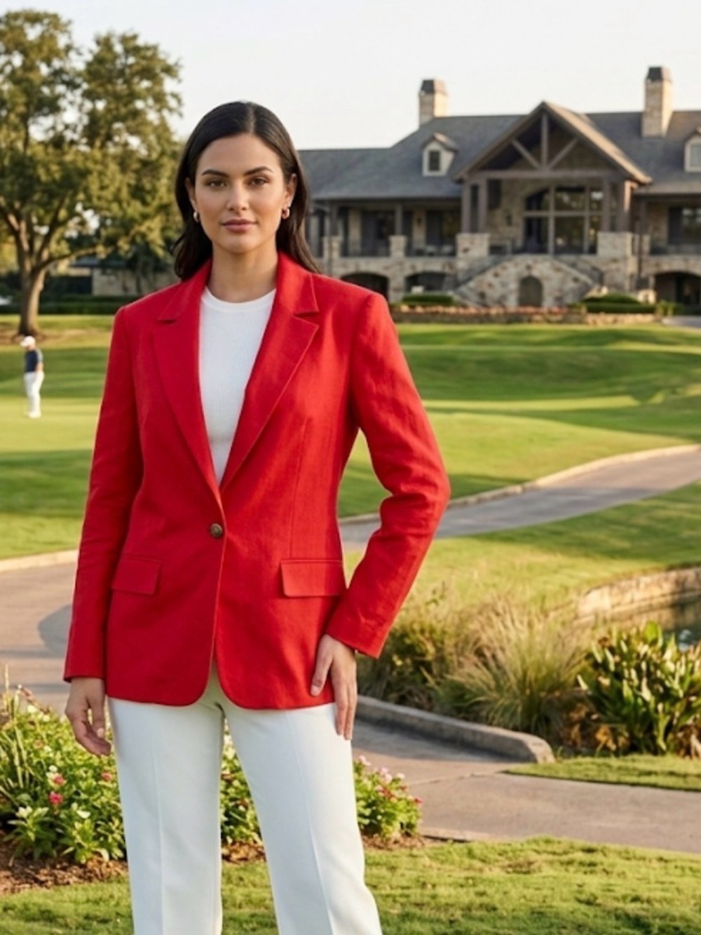 Pendleton Red Single-Button Blazer